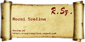 Rozsi Szelina névjegykártya